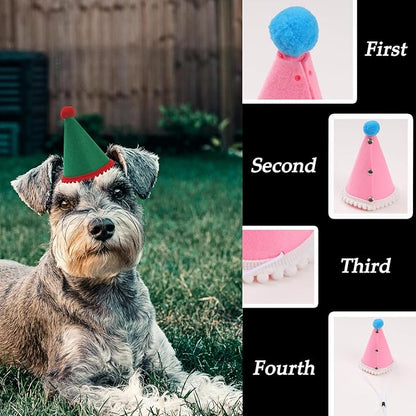 10 Pcs Dog Birthday Hat Set for Small Medium Dogs Cat Puppies, Mini Party Hat - Image 3