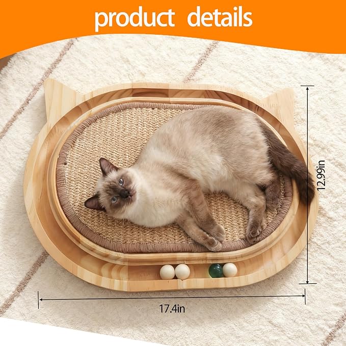 Wooden Interactive Cat Scratcher Toy - Image 2