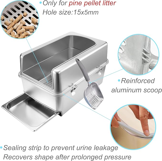 8" Sifting Pull-Out Cat Litter Box - Image 2