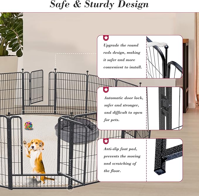 Dog Playpen 32 inch 40 Panels Indoor Outdoor Dog Pen - Image 4