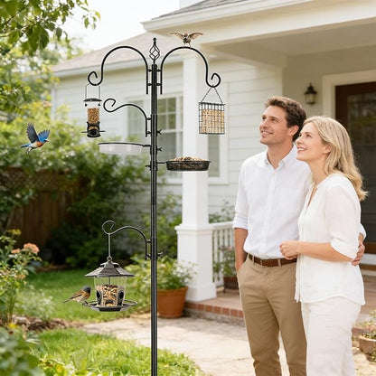 ERYTLLY Bird Feeding Station Kit Bird Feeder Pole Wild Bird Feeder Hanging Kit - Image 2