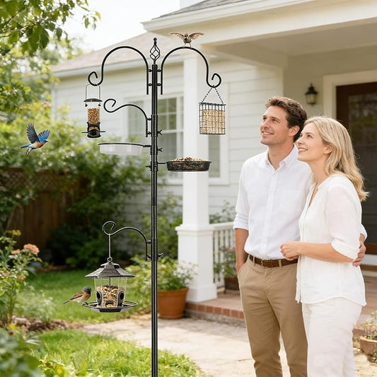 ERYTLLY Bird Feeding Station Kit Bird Feeder Pole Wild Bird Feeder Hanging Kit - Image 2