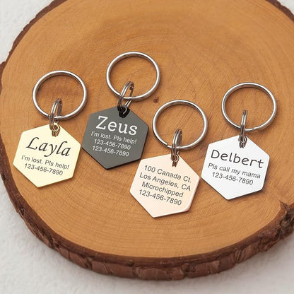 Anavia Personalized Pet ID Tags, Stainless Steel Glossy Laser Engraved Dog Cat - Image 3