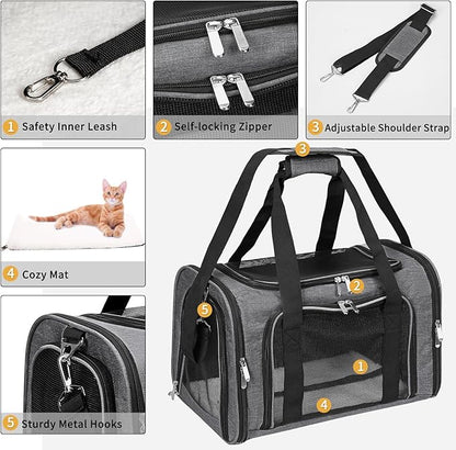 Soft-Sided Cat/Dog/Pet Carrier, Collapsible Pets Travel Carriers - Image 4