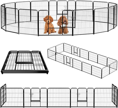 NEWBULIG Dog Playpen 16 Panels 24" Height Foldable Heavy Duty Metal Dog by NEWBULIG