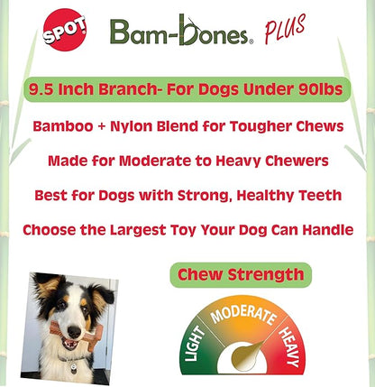 SPOT Bam-Bones Plus Branch -Bamboo Fiber & Nylon, Durable Long Lasting Dog Chew - Image 2
