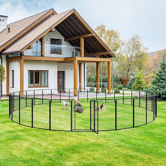 Dog Playpen Outdoor Extra Wide 24 Piece Panels Heavy Duty Dog Fence 47" Height - Image 2