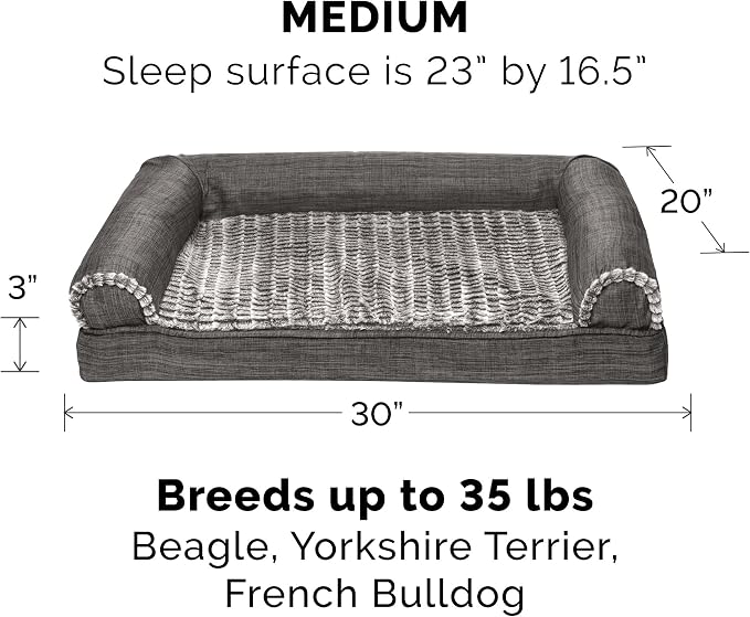 Furhaven Orthopedic Dog Bed for Medium/Small Dogs w/ Removable Bolsters & - Image 2
