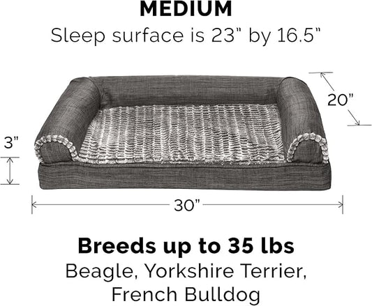 Furhaven Orthopedic Dog Bed for Medium/Small Dogs w/ Removable Bolsters & - Image 2