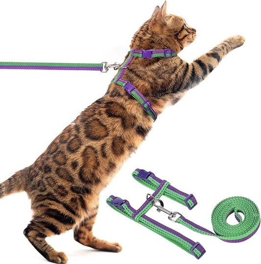 PUPTECK Adjustable Cat Harness and Leash Set Escape Proof Kitten Strap Collar by PUPTECK