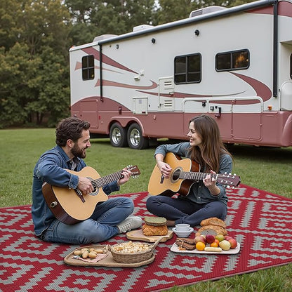 GENIMO Christmas Outdoor Rug for Patio Clearance, Lightweight Waterproof RV - Image 3