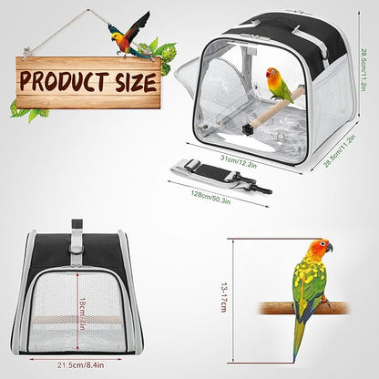 Suertree Small Bird Carrier, Large Window Travel Cage - Image 6
