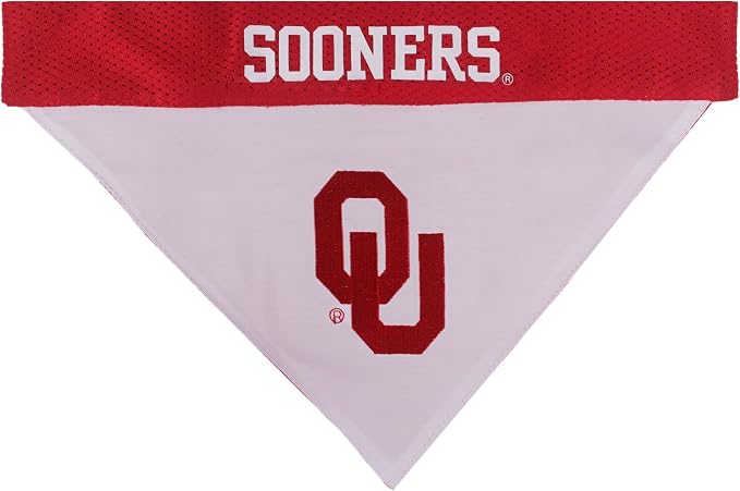 Pets First Collegiate Pet Accessories, Reversible Bandana, Oklahoma Sooners - Image 2