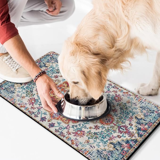 Pet Feeding Mat for Floors Waterproof Dog Mat for Food and Water Absorbent - Image 2