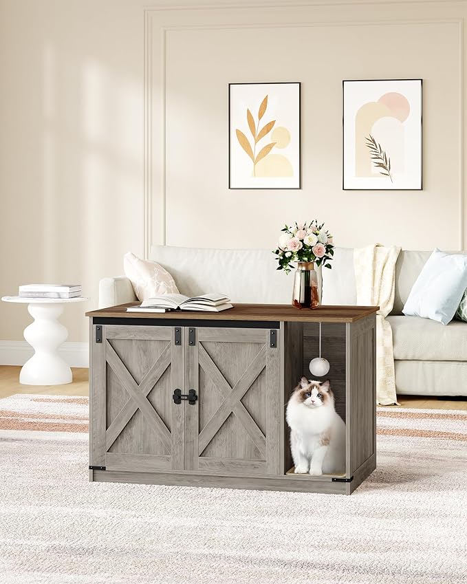 Cat Litter Box Enclosure, Hidden Litter Box Cabinet Furniture - Image 2