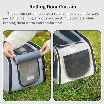Cat, Dog Carrier for Pets up to 15 lbs, Soft-Sided Collapsible Pet Carrier - Image 3
