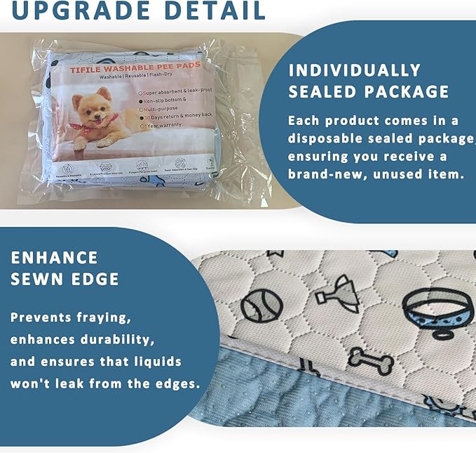 Washable Pee Pads for Dogs, 18x24in Reusable Puppy Pads, Absorbent Whelping Pads - Image 4