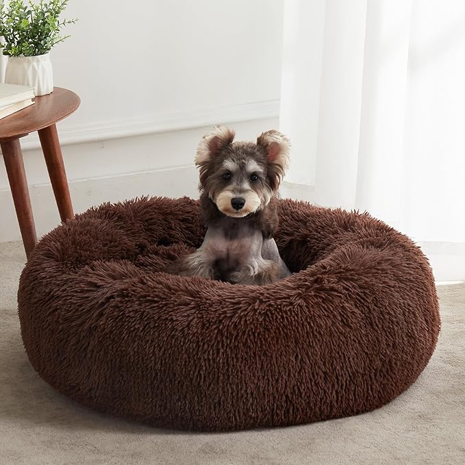 WESTERN HOME WH Calming Dog Bed & Cat Bed, Anti-Anxiety Donut Dog Cuddler Bed by WESTERNHOME