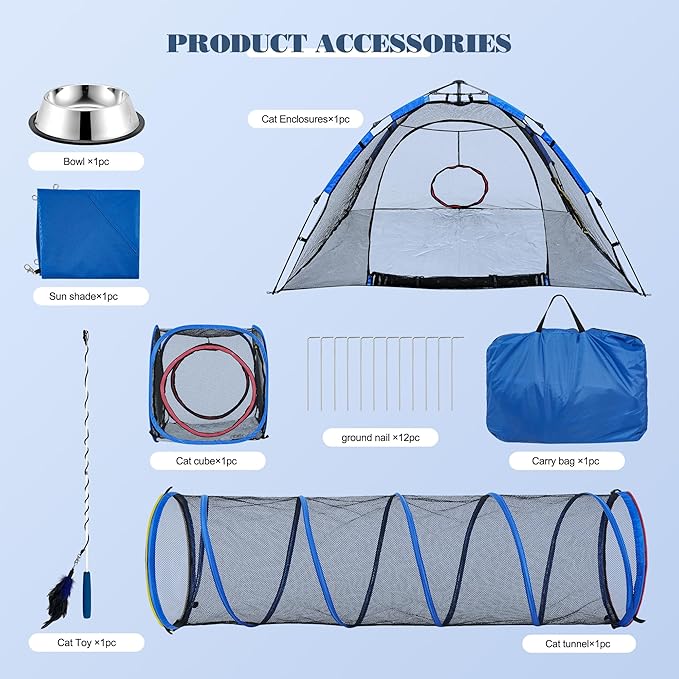 Outdoor Cat Enclosure -Portable Pet Playpen - Image 7