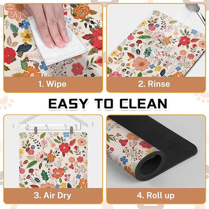 Absorbent Pet Dog Bowl Mat for Food and Water, Pet Cat Food Feeding Mat - Image 6