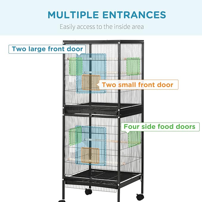 PawHut Large Bird Cage with 1.7 ft. Width - Image 4