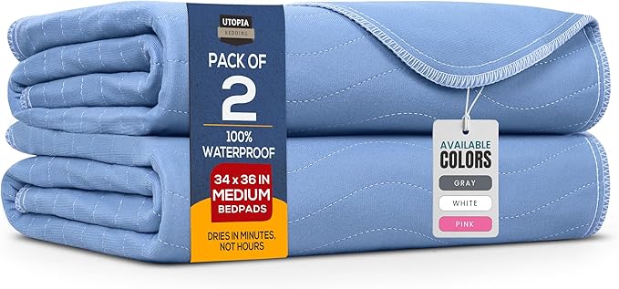 Utopia Bedding Washable Underpads 34" x 36", Waterproof Reusable Heavy by UTOPIABEDDING