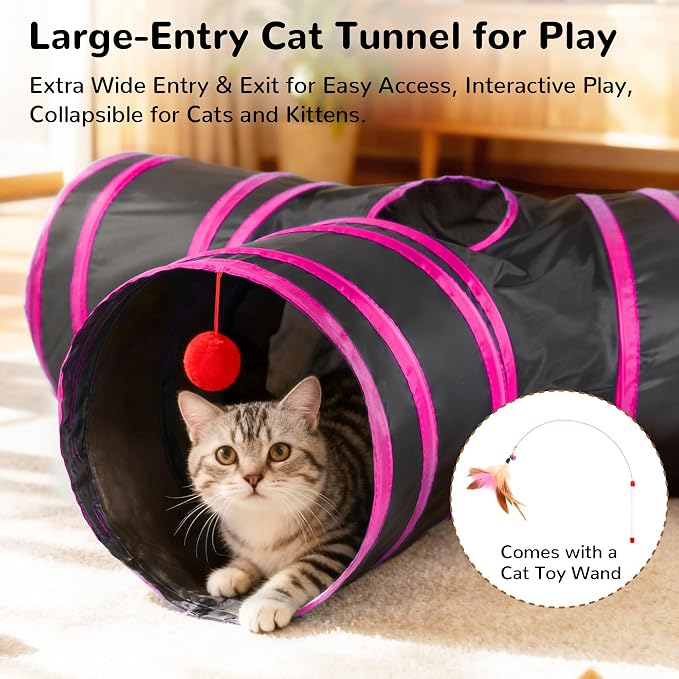 Tempcore Pet Tube Toys 3 Way Collapsible, Cat Tunnels - Image 3