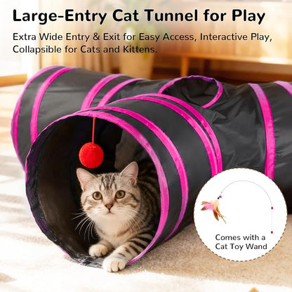 Tempcore Pet Tube Toys 3 Way Collapsible, Cat Tunnels - Image 3
