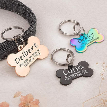 Anavia Personalized Pet ID Tags, Stainless Steel Glossy Laser Engraved Dog Cat - Image 3