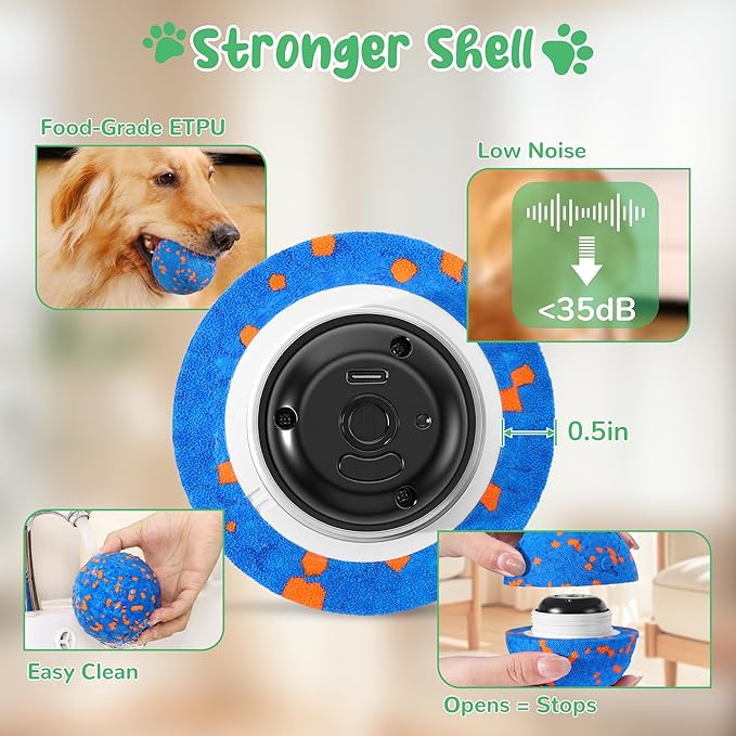 Smart Interactive Dog Toys, Vibrating Dog Ball, Electric Dog Chew Toys - Image 6