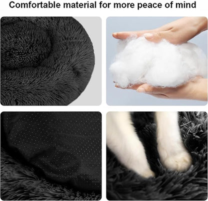 Dog Bed for Small Medium Large Dogs, 24 inch Calming Dogs Bed, Washable-Round - Image 2