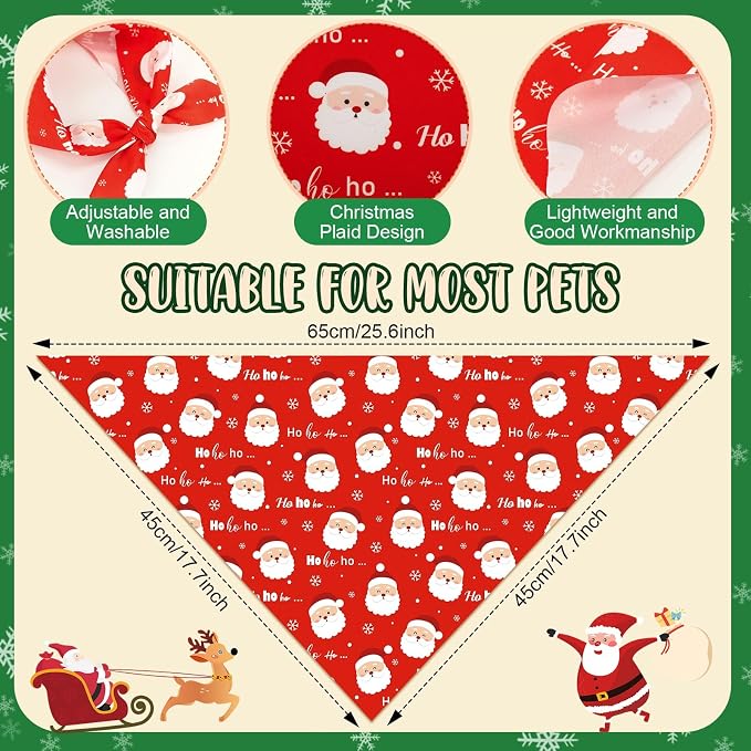 Weewooday 50 Pcs Christmas Bandanas - Image 3