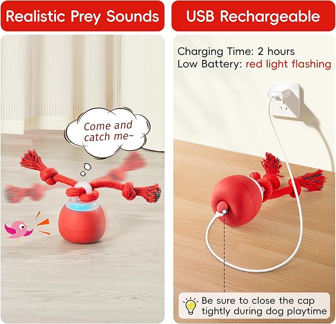 Potaroma Interactive Dog Ball Toys Touch Activated, Rechargeable, Squeaky Dog - Image 6