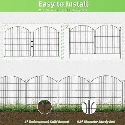 Decorative Garden Fence 32in x12ft, 5 Pack No Dig Fence Animal Barrier - Image 3
