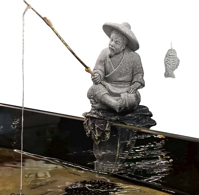 LIYAOLI Mini Fisherman Statue for Aquarium Decor by LIYAOLI