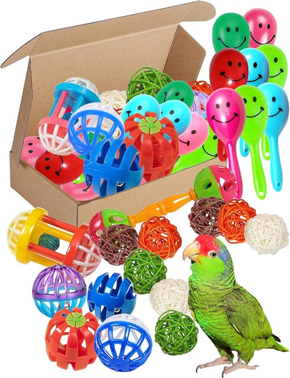 22-Pack Bird Toys for Parakeets & Small Birds – Colorful Cage Fun by HEUHAI