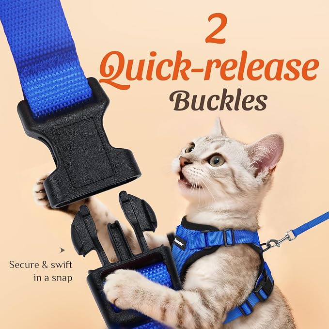 Dooradar Cat Harness and Leash Set, Escape Proof Safe Adjustable Kitten Vest - Image 4