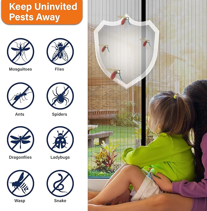 Magnetic Screen Door, Keep Bugs Out, Pet & Kid Friendly，Works - Image 5