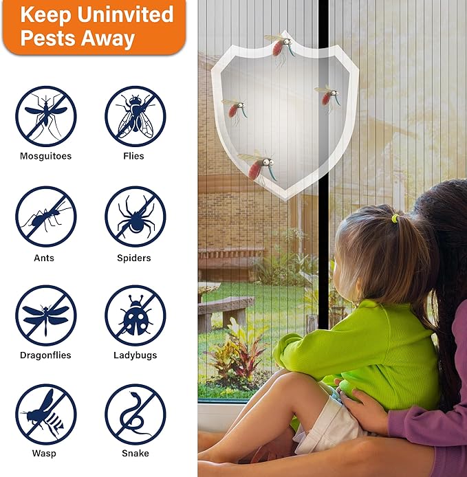 Magnetic Screen Door, Screen Door Mesh, Keep Bugs Out, Easy Install Works - Image 5