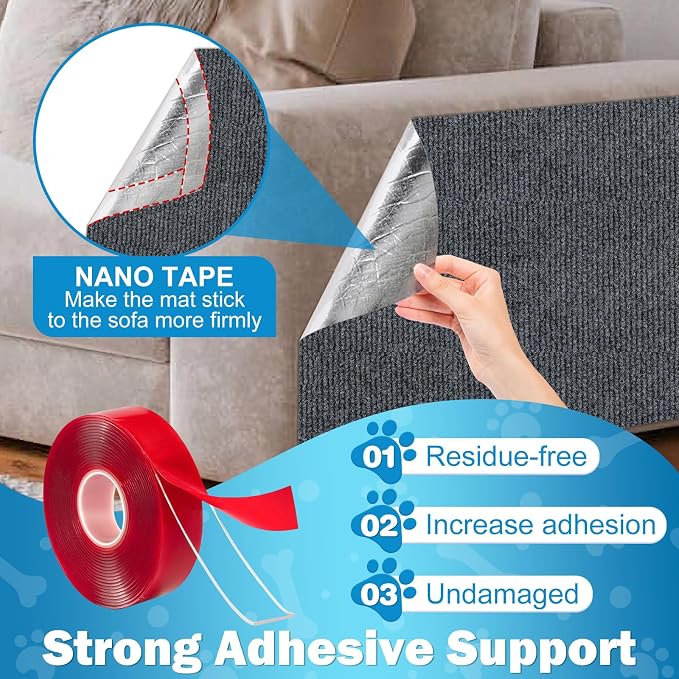 Cat Carpet Protector 47.2"x15.8", Wall Corner Cat Scratcher Pad - Image 5