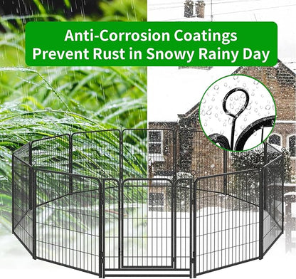 Dog Playpen Outdoor Extra Wide 12 Piece Panels Heavy Duty Anti-Rust - Image 7