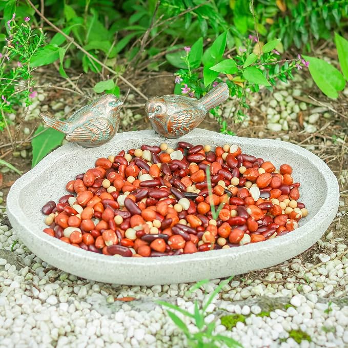 MUMTOP Bird Baths for Outdoors, Outdoor Garden Bird Bath Resin Birdbath Bowl - Image 7