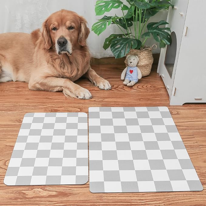 Ralxion Checkered Dog Feeding Mat, Absorbent Mats - Image 6