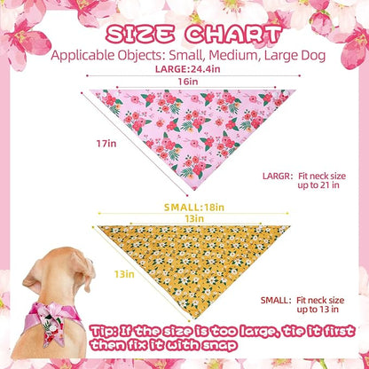 PAWCHIE Spring Dog Bandanas Small Reversible Styles Pet Triangle Scarf Bibs - Image 6
