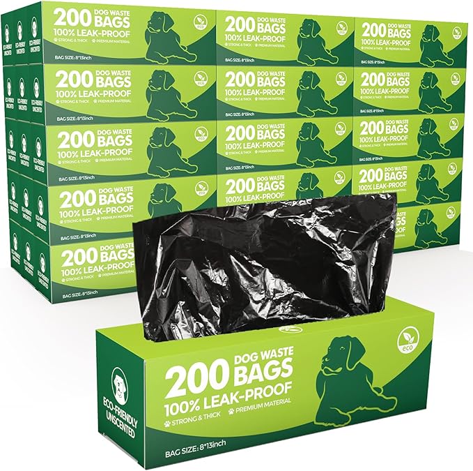 Sherr 10 Boxed Rolls 2000 Counts Dog Poop Bags Bulk Leak Proof Dog Waste Bags by Sherr