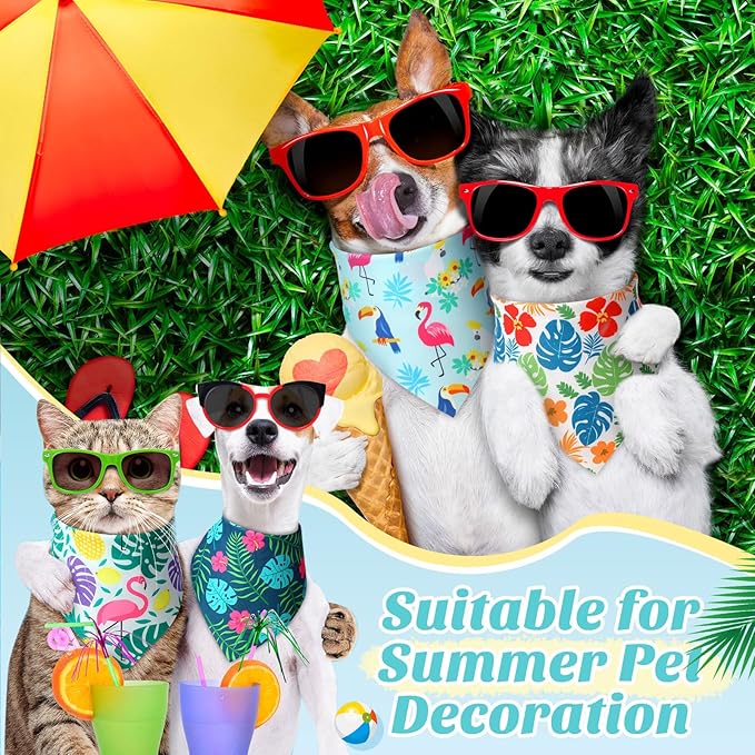 Weewooday 50 Pcs Hawaiian Dog Bandanas Bulk - Image 2