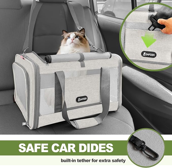 Cat Carrier American Airline Approved 18x11x11, Top Opening Sturdy Soft Pet - Image 7