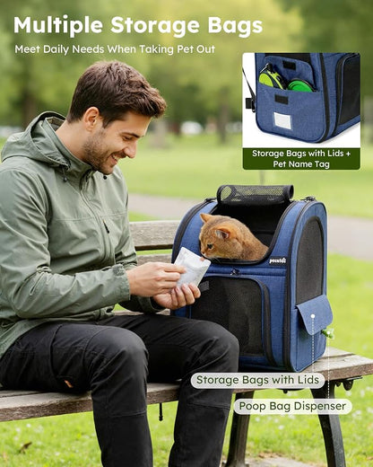 Pecute Cat Backpack Carrier Expandable, Pet Backpack - Image 9