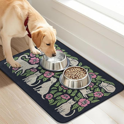 SHIYUE Dog Food Mats for Floors, Absorbent Cat Bowl for Food and Water - Image 6