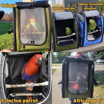 Birds Day Bird Carrier Backpack-Parrot Travel Cage - Image 7